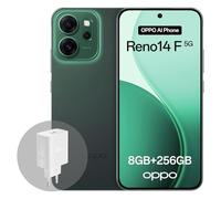 OPPO Reno14 F 5G 8+256GB, Smartphone Android Sbloccato AI, Display 6,57" 120Hz AMOLED, Fotocamera AI 50+32MP, Batteria 6000mAh, IP69, Luminous Green (Include Caricatore 45W SUPERVOOC)