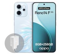 OPPO Reno14 F 5G Smartphone, 8+256 GB, batteria da 6000 mAh, ricarica rapida SUPERVOOC da 45 W, AI Flash Livephoto, Opal blue(caricabatterie incluso)