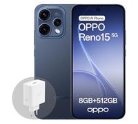 OPPO Reno15 5G Smartphone Android, 8+512GB, Display AMOLED 6.59" 120Hz HDR10+, Ritratto Telefono Vibe 3.5X, Batteria 6500mAh, Snapdragon 7 Gen 4, IP69, con Caricatore 80W Supervooc, Twilight Black