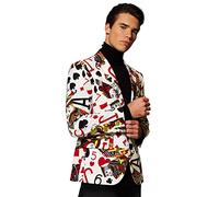 Opposuits Crazy Fun Blazer da uomo, perfetto per feste speciali, giacca alla moda, Re dei Club, 54