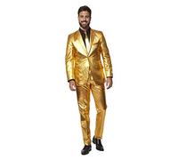 OppoSuits Divertenti Abiti Natalizi da Uomo - Completo Completo: Giacca, Pantaloni e Cravatta, Groovy Oro, 54