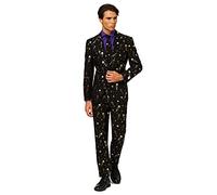OppoSuits Fun Ugly Christmas Fancy Fireworks - Completo Completo: Giacca, Pantaloni e Cravatta, 38, Fuochi d'artific, 54
