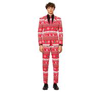 OppoSuits Fun Ugly Christmas Winter Wonderland - Completo da Uomo, Giacca, Pantaloni e Cravatta, 42, Paese delle Merav, 58