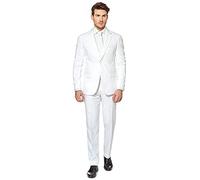 OppoSuits Solid Color Party Suits for Men - White Knight - Full Suit: Includes Pants, Jacket And Tie Completo Uomo Uomo