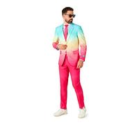 OppoSuits Tuta per feste da uomo - Amore e orgoglio - Slim Fit - Include giacca blazer abbinata, pantaloni e cravatta, Funky Fade, 54