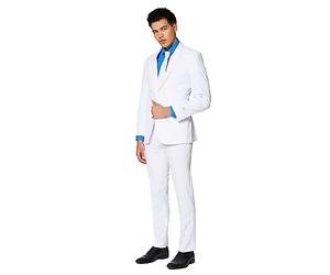 OppoSuits Uomo Solid Color Party Suits for Men - White Knight - Full Suit: Includes Pants, Jacket And Tie Abito da Uomo, White, 50