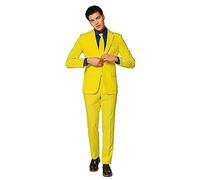 OppoSuits Uomo Solid Color Party Suits for Men - Yellow Fellow - Full Suit: Includes Pants, Jacket And Tie Abito da Uomo, Yellow, 42
