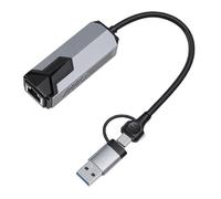 OPPWONG Adattatore da USB a Ethernet da 5 Gbps, Scheda di Rete USB 3.0 e da Tipo C a RJ45, Adattatore Guscio in Lega di Alluminio, Adatto per Computer Desktop e Laptop