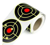 OPPWONG Adesivi Autoadesivi per Bersagli Splatter da 3 Pollici per Esercitazione con Design Reattivo Ideali per Allenamenti di Precisione Giallo Fluorescente Rosso (100 pezzi per rotolo)
