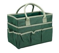 OPPWONG Borsa Portaoggetti per Arti e Mestieri Spaziosa Borsa per Attrezzi in Tessuto Oxford per Forniture da Giardinaggio e Cucito 10 Tasche (GREEN)
