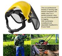 OPPWONG Casco a Motosega, Caschi di Sicurezza della Copertura del Viso con Viso di Sicurezza per Visiera a Maglie a Faccia Piena Protezione Piena di Casco di in Maglia per la Foresta di Pennello