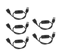 OPPWONG Cavo da Maschio a Femmina con Interruttore ON/OFF da 5 Pezzi, Cavo di Prolunga USB in PVC a 2 Pin con Pulsante per Luci LED del Registratore di Guida,