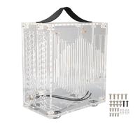 OPPWONG Custodia per PC Mini ITX Custodia per Computer in Acrilico Trasparente con Fattore di Forma Ridotto 360 Design Aperto con Flusso D'aria Cavo con Maniglia per GPU FLEX PSU (Trasparente)