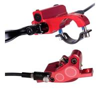 OPPWONG Freni a Disco per Bici, Freni per Bici Idraulici Parti 4 a Disco Idraulico a Pistone Set di a Idraulico per da Montagna per Mountain Bike (rosso)
