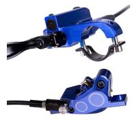OPPWONG Freni a Disco per Bici, Freni per Bici Idraulici Parti 4 a Disco Idraulico a Pistone Set di a Idraulico per da Montagna per Mountain Bike (BLUE)
