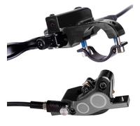OPPWONG Freni a Disco per Bici, Freni per Bici Idraulici Parti 4 a Disco Idraulico a Pistone Set di a Idraulico per da Montagna per Mountain Bike (BLACK)