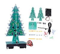 OPPWONG Kit di Progetto di Saldatura, Kit di Alberi di Natale Lampeggianti a LED 3D, Scheda di Pratica di Saldatura, Breadboard Saldabile, Albero di Natale Stereo, Decorazioni (Abito fai-te a tre