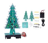 OPPWONG Kit di Progetto di Saldatura, Kit di Alberi di Natale Lampeggianti a LED 3D, Scheda di Pratica di Saldatura, Breadboard Saldabile, Albero di Natale Stereo, Decorazioni (Abito fai - -te