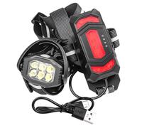 OPPWONG Luce da Ciclismo Indossabile, Luce da Corsa a LED Ricaricabile, Anteriore Regolabile a 45 Gradi con 4 modalità COB e 2 modalità Posteriore, Ideale per Corsa Notturna, Ciclismo e Ricarica USB