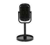 OPPWONG Microfono Classico per Karaoke, Microfono Finto Realistico per Oggetti Fotografici per Bambini, Modello di Canto in Plastica Resistente per la Pratica degli Spettacoli di Danza (BLACK)