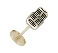 OPPWONG Microfono Classico per Karaoke, Microfono Finto Realistico per Oggetti Fotografici per Bambini, Modello di Canto in Plastica Resistente per la Pratica degli Spettacoli di Danza (GOLD)