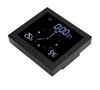 OPPWONG Orologio da Bagno, Display Digitale IP65 con Conto Alla Rovescia e Allarme Umidità e Temperatura, con Ventosa Fissa, Ideale per l'installazione nel Bagno di Casa (BLACK)