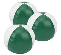OPPWONG Palline da Giocoliere Set da Pratica Leggero e Durevole per Prestazioni Professionali per Il Tempo Libero al Coperto 3 Pezzi in Pelle PU per Bambini e Adulti (Verde e Bianco)