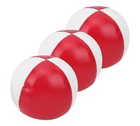 OPPWONG Palline da Giocoliere Set da Pratica Leggero e Durevole per Prestazioni Professionali per Il Tempo Libero al Coperto 3 Pezzi in Pelle PU per Bambini e Adulti (Rosso Bianco)