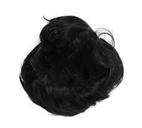 OPPWONG Parrucca Corta Nera, Parrucche Full Sintetiche a Strati Uomini Corti Parte Nera Parrucca Corta Soffice per Cosplay, Feste e Abbigliamento Quotidiano