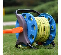 OPPWONG Porta Avvolgitubo, Avvolgitubo da Giardino Carrello Portatile Capacità 20 M con Installazione Rapida Fissaggio Forte, Ideale per Uso Esterno in Serra da Giardino Domestico