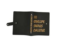 OPPWONG Portasoldi con Risparmio in Pelle Sintetica Impermeabile, (BLACK) | Include 100 buste per contanti, durevoli, adatte per il budget, una gestione finanziaria efficace