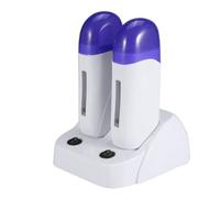 OPPWONG Scaldacera Portatile per Depilazione, Scaldacera Elettrico Roll On con Finestra Trasparente e Coperchio, Kit Ceretta Depilatoria per Donne Uomini per Gambe Ascelle (Biposto standard europeo)