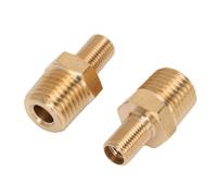 OPPWONG Set Adattatori per Gonfiaggio Aria in Ottone, Collegamento Durevole da 1/4 Pollice NPT a Valvola per Gonfiaggio Pneumatici, Ideale per Compressori d'Aria Portatili, Confezione da 2