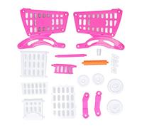 OPPWONG Set di Carrelli della Spesa per Bambini, Giochi Educativi, Giocattoli Alimentari per lo Sviluppo Dell'apprendimento dei più Piccoli, in Plastica Ecologica, 1 unità (Colore rosato)