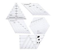 OPPWONG Set di Righelli Patch-work Trasparenti, 5 Pezzi, Utensili da Taglio Durevoli per Cucire, per Lavori di Quilting - Dimensioni in Plastica 20,5x14 Cm
