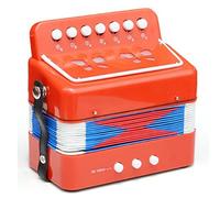 OPPWONG Strumento Musicale per Fisarmonica per Bambini 7 Tasti per Bambini, Divertente Giocattolo Didattico per Esercitarsi Nella Stanza della Musica, Materiale Plastico Resistente (rosso)