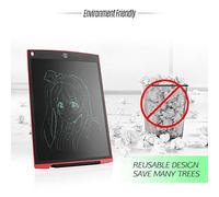 OPPWONG Tavoletta Disegno, Blocco Disegno con Penna 12 Pollici per Scrivere, Disegnare, Scarabocchiare, Bozze di Ufficio, Documenti di Riunioni (Rosso)