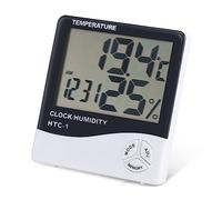 OPPWONG Termometro Igrometro Digitale LCD per Interni, Display con Calendario Sveglia su Grande Schermo, Monitor per Umidità e Temperatura con Orologio, Ideale per la Scuola Materna dell'Home Office