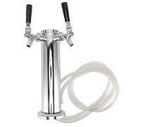 OPPWONG Torre della Birra Alla Spina, Rubinetto Doppio in Acciaio Inossidabile 304 con Ottone Cromato e Pannelli Isolanti, per Kegerator da Bar Domestico o Produzione di Birra Commerciale