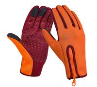 OPPWONG Touchscreen per la Stagione Fredda per attività Invernali Foderati in Pile Antivento Ciclismo Corsa 1 Paio (ORANGE)