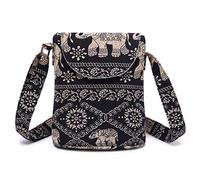 OPQRSTU - Borsa a tracolla da donna, stile retrò, in tela, taglia piccola, stile hippie