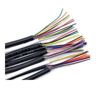 OPQWAPECE Filo di rame 2M-150M 30AWG; Isolamento con guaina in PVC UL2464 a 2-10 nuclei for controllo del segnale e linea audio fai-da-te(Black,8M,30AWG-2Cores)