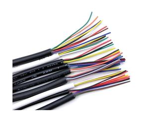 OPQWAPECE Filo di rame 2M-150M 30AWG; Isolamento con guaina in PVC UL2464 a 2-10 nuclei for controllo del segnale e linea audio fai-da-te(Black,2M,30AWG-5Cores)