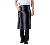 Opromo unisex gesso striscia lunga Bistro grembiule con una tasca, 27 1/2" l x 27 1/2" W, vari colori, Poliestere, Black/White, taglia unica