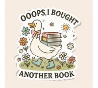 Ops, ho comprato un altro libro! Regalo interessante per gli amanti dei libri, adesivi carini per la lettura, umoristico per i bookworm, adorabili adesivi per borraccia a forma di paperella Tagli Unic