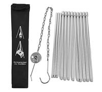 OPSDKVKS 4 Sezioni Tripode per Falò, Tripode Portatile in Lega di Alluminio per Pentole Sospese per Cucinare all’Aperto, Supporto per Griglia Regolabile in Altezza con Piedini Antiscivolo p