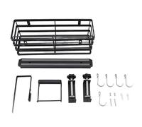 OPSDKVKS Organizzatore per Piastre, Piastra Portatile per Barbecue all'aperto, Design salvaspazio con portautensili Magnetico e Ganci a Forma di J, Materiale in Ferro Resistente per