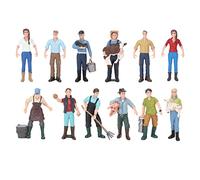 OPSDKVKS Simulazione Set di Personaggi della Fattoria, 12 Figure di Contadini, Lavoratore Agricolo in Plastica PVC con Dettagli Realistici, Giochi di Ruolo per Bambini, Decorazioni per la
