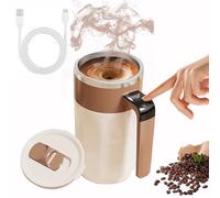 OPSLEA Tazza auto-mescolante, ricaricabile, magnetica, automatica, con termometro LCD, per caffè, tè, cioccolata calda (caffè)