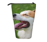 OPSREY Astuccio telescopico per matite con stampa di cane carino, portapenne e cosmetici, con cerniera, per uomini e donne, Nero , Taglia unica